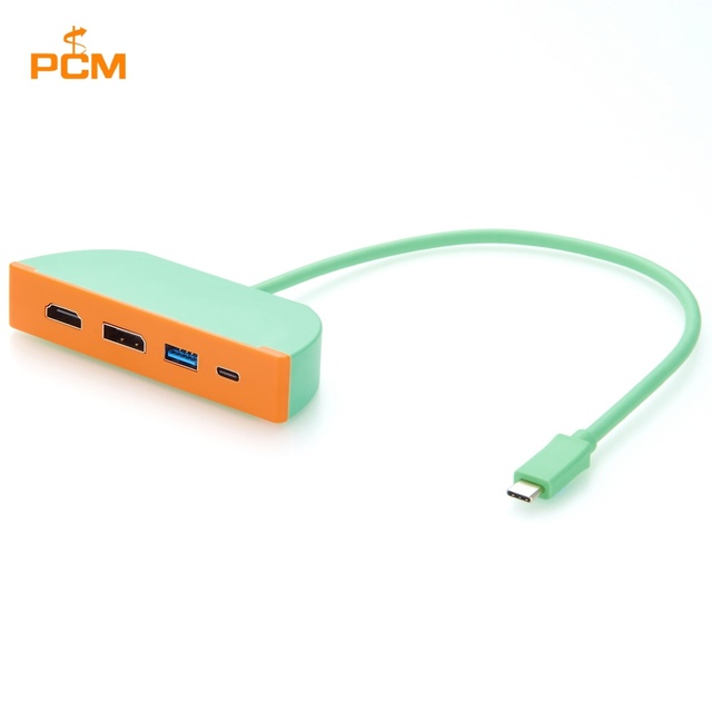 4-in-1 USB-C Hub to USB-A USB-C Displayport 4K 60Hz Docking Station Cable for Multi Monitor Video Station Projector Media