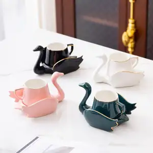 고품질 독특한 디자인 세라믹 백조 패턴 머그 프놈펜 컵과 홈 마시는 컵