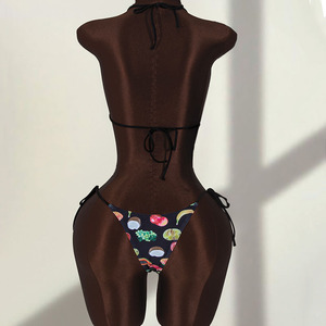 Ensemble <span class=keywords><strong>de</strong></span> bikini imprimé Y2K, vêtements <span class=keywords><strong>de</strong></span> plage, pantalon transparent, sexy, halter, ensemble <span class=keywords><strong>de</strong></span> maillot <span class=keywords><strong>de</strong></span> bain 3 pièces pour femmes, 2026 - Product Image 5