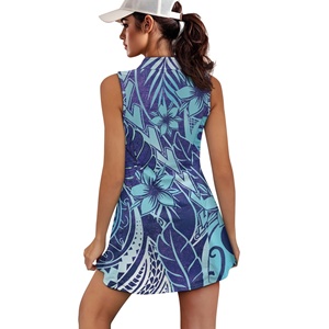 Robe d'été hawaïenne tendance pour <span class=keywords><strong>femme</strong></span>, impression à la demande, confortable, sans manches, fermeture éclair, longueur genou, robe <span class=keywords><strong>de</strong></span> <span class=keywords><strong>golf</strong></span> ample pour <span class=keywords><strong>femme</strong></span> - Product Image 2