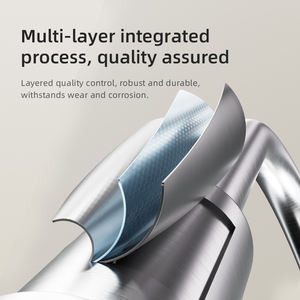 Robinet de cuisine contemporain en acier inoxydable à poignée unique noir, mélangeur d'eau froide pour usage hôtelier, montage mural, trou unique - Product Image 4