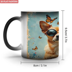 All Weather Household Beverage Mug 11oz Frosted Black <b>Ceramic</b> Heat Activated <b>Cup</b> - Product Image 1