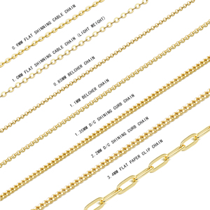 1,35mm Bordstein Miami Cuban Link Juwel Massiv Großhandel Goldschmuck Großhandel Zarte Goldkette 14k Halskette - Product Image 6