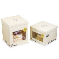 Boîtes à gâteaux d'anniversaire 6, 8, 10, 12 pouces, simples ou doubles couches, hautes, carrées, transparentes, imprimées offset, durables, en carton blanc