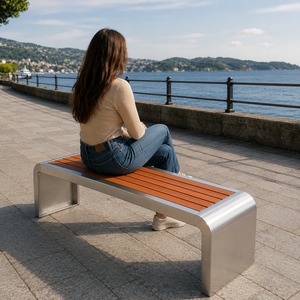 <span class=keywords><strong>Banc</strong></span> <span class=keywords><strong>de</strong></span> parc en WPC à structure métallique épaissie en forme <span class=keywords><strong>de</strong></span> U pour extérieur, sans dossier, pour <span class=keywords><strong>jardin</strong></span> public, patio, <span class=keywords><strong>banc</strong></span> long en <span class=keywords><strong>composite</strong></span> bois-plastique - Product Image 2