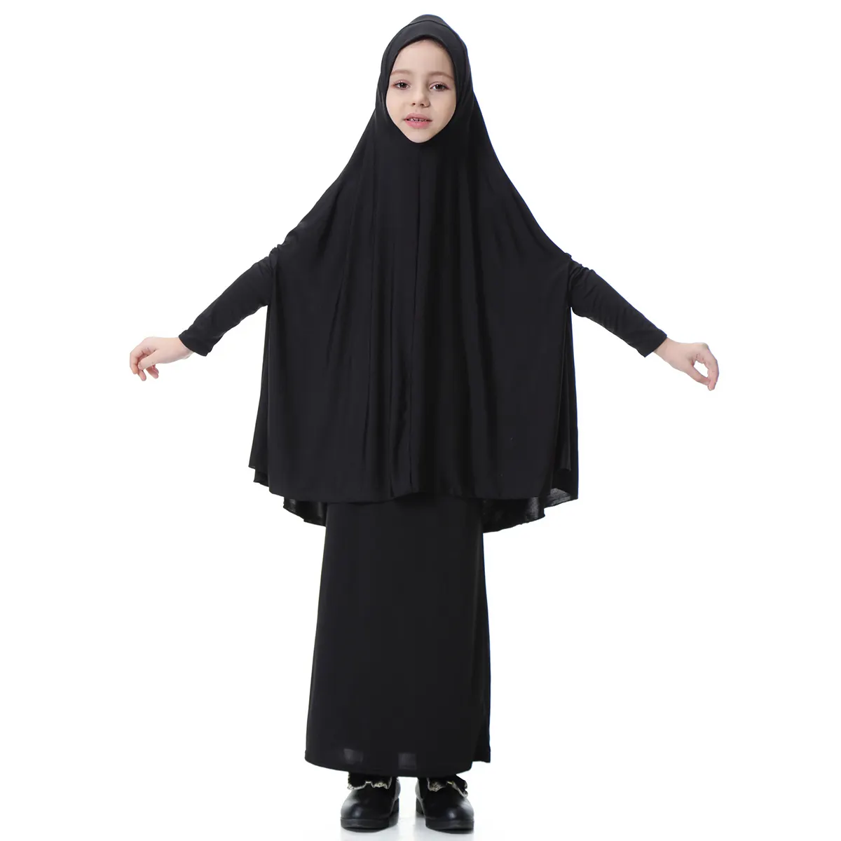 Hot Bán Một Bộ Kích Thước Nhỏ Abaya Váy Khimaar Ăn Mặc Cho Hồi Giáo Cô Gái Cầu Nguyện Trẻ Em Hồi Giáo Quần Áo Sữa Sợi