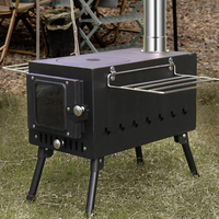 Poêle à bois et à charbon de bois pliable Luling DH4022 en acier au carbone pour la cuisson en extérieur