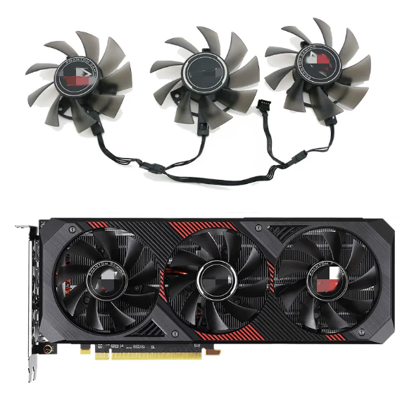 New 75MM T128015SH Cooler Fan Replacement For ASROCK AMD Radeon RX 5600 XT Phantom Gaming D3 6G OC Graphics Video Card Fans