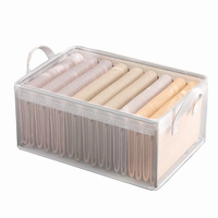 Boîte de rangement pliable moderne en PVC transparent et écologique pour vêtements, pantalons, sous-vêtements, chaussettes – Technologie d'injection