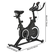 Vélo de spinning à résistance magnétique réglable, entraînement silencieux par courroie, volant d'inertie de 4 kg, cadre en acier, pour entraînement en salle de sport