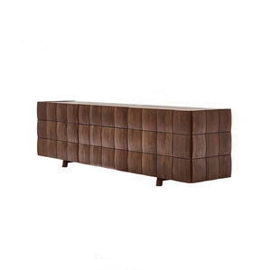 Buffet latéral ondulé en bois massif, style échiquier, en noyer et chêne, ultra long, sans poignées, <span class=keywords><strong>meuble</strong></span> <span class=keywords><strong>TV</strong></span> de luxe - Product Image 5