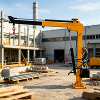 Grue montée sur véhicule à flèche pivotante hydraulique et treuil électrique télécommandé, capacité de charge 2000 kg, moteur 2200 W, prix usine