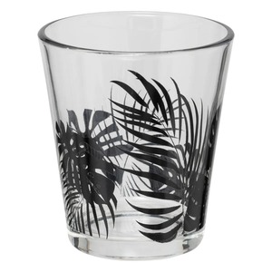 Bicchiere d'acqua Palm in vetro trasparente da 33 cl con decorazione nera - Product Image 1