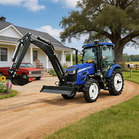 Mini-tracteur agricole EPA 50HP 4x4 à transmission par engrenages avec chargeurs avant et arrière, pompe et boîte de vitesses