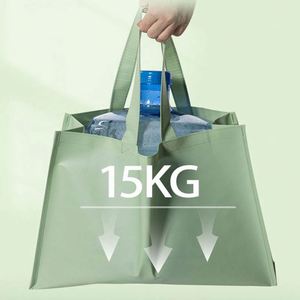 24 sacs fourre-tout pliables réutilisables en PP tissé, personnalisables avec logo, robustes, imprimés, portables, grands sacs de courses pliables - Product Image 4