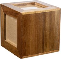 Mini cube photo en bois d'acacia et boîte cadeau souvenir caché