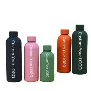 XJ324 Custom Logo Double Wall Vacuum Insulated Bottles 500ml <b>Small</b> Mouth Stainless Steel Water Bottle - Product Image 1