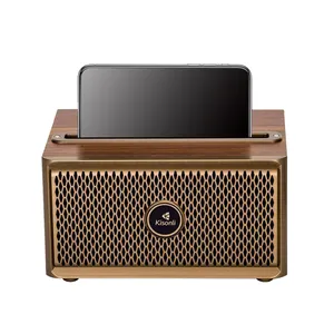 Kisonli G1 Houten Retro Classic Outdoor Draadloze Bt Speaker Met Telefoon Houder