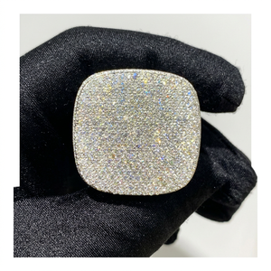 Anillo de Moissanita Iced Out con Diamantes, Plata de Ley 925, Anillo de Mezclilla VVS, Anillo de Declaración Hip Hop, Joyería de Lujo, Regalo para Hombre - Product Image 1