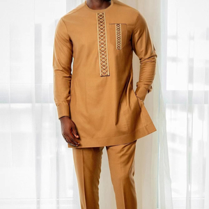 Traje elegante para hombre, traje <span class=keywords><strong>de</strong></span> 2 piezas bordado tradicional, estilo étnico musulmán, boda festiva, traje completo <span class=keywords><strong>de</strong></span> lujo para hombre, ropa - Product Image 2