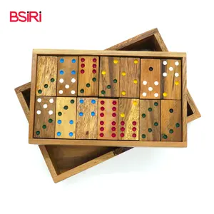 Bộ Xếp Hình Hộp Gỗ Domino Đôi-six Đồ Chơi Cổ Điển Bảng Trò Chơi Đồ Chơi Bằng Gỗ Quà Tặng Độc Đáo Tại Nhà OEM Bán Chạy Nhất Thái Lan Bằng Gỗ