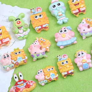 Spugnetta gialla stella marina serie resina fai da te custodia per telefono spazzatura fermaglio per frigorifero adesivo buco scarpe accessori decorazione - Product Image 2