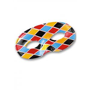 Máscara de dominó de plástico estilo Harlequin - Product Image 1