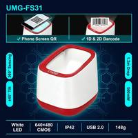 Escáner de Códigos de Barras 2D de Escritorio con Sensor Automático y Manos Libres, Plataforma USB, Lector de Códigos QR para Pantalla, para Pagos Móviles y Cajas de Supermercado