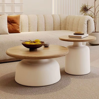 Table basse de luxe légère, vente directe d'usine, style moderne et simple, design italien pour salon, style rond crème