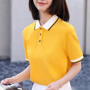 T-shirt à manches courtes pour femmes, haut d'été confortable en pur coton - Product Image 1