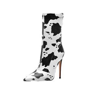 Botines de tacón alto personalizados de fábrica para mujer, con punta fina, tacón delgado, de PU y goma, térmicos, que aumentan la altura, para invierno, sin cordones. - Product Image 1
