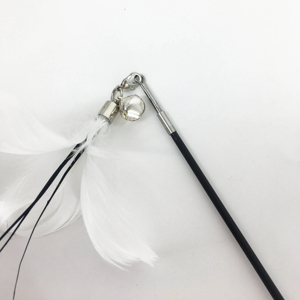 Novo telescópico pólo teaser telescópico duas seções punho de madeira gato brinquedos pena substituível cabeça pesca tipo gato teaser vara - Product Image 5