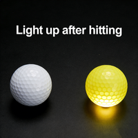 Balles de golf de sport de plein air à haute visibilité, durables, imperméables, lumineuses, avec logo personnalisé, 6 couleurs LED, luminescence nocturne