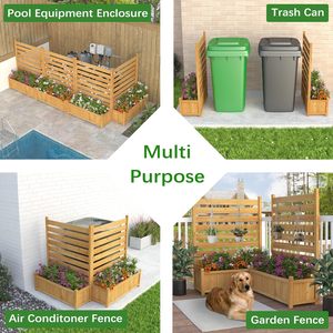 Jardinière avec treillis, <span class=keywords><strong>pot</strong></span> de fleurs <span class=keywords><strong>en</strong></span> bois avec support pour plantes grimpantes, écran d'intimité <span class=keywords><strong>en</strong></span> bois de cèdre pour construction de jardin - Product Image 4