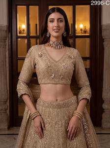 Premium Quality Bridal Lehenga Choli Pastel Shade <b>Net</b> <b>Fabric</b> Handwork Embroidery for Wedding Events Available for Sale - Product Image 3