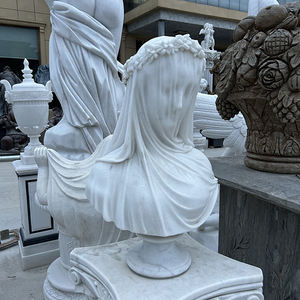 Décoration d'intérieur <span class=keywords><strong>statue</strong></span> buste en <span class=keywords><strong>marbre</strong></span> <span class=keywords><strong>statue</strong></span> en <span class=keywords><strong>marbre</strong></span> blanc grandeur nature avec <span class=keywords><strong>voile</strong></span> - Product Image 3