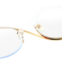 Lunettes personnalisées classiques en métal demi-cerclées en forme de S, montures optiques anti-lumière bleue au design solide pour toutes les formes de visage