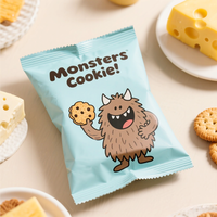 Sachet à biscuits personnalisé emballage individuel thermoscellé sac scellé à l'arrière avec un design personnalisé pour le beurre Cookie Snack Mylar sac