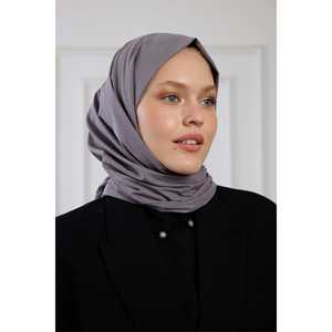 Pure Cotton <b>Scarf</b> <b>Grey</b> Solid Long Breathable Women's Headwrap - Product Image 4