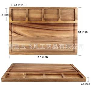 Bandeja de Madera de Acacia de 43.2 cm, Rectangular, Multifuncional, Tabla de Cortar para Fiestas y Uso en la Cocina - Product Image 4