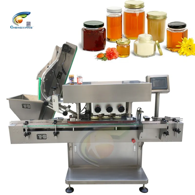 Factory Price automatic glass honey jar screw sealing machine