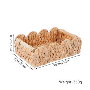 Panier de rangement tissé à la main Bobai, rectangulaire, 30x20x10 cm, et organisateur de bureau 2129 pour la maison et le bureau - Product Image 3