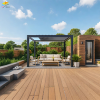 Pergolas rétractables manuelles en aluminium avec cadre thermolaqué, préfabriquées, pour la décoration extérieure de plage, protection solaire, toit de piscine