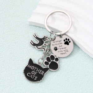 Encantador Llavero Conmemorativo Eterno 'Whisper' <span class=keywords><strong>para</strong></span> Gatos, Creativo, Plateado y Negro, Colgante <span class=keywords><strong>para</strong></span> Bolso, Regalo <span class=keywords><strong>de</strong></span> Recuerdo <span class=keywords><strong>para</strong></span> Amantes <span class=keywords><strong>de</strong></span> los Gatos - Product Image 3