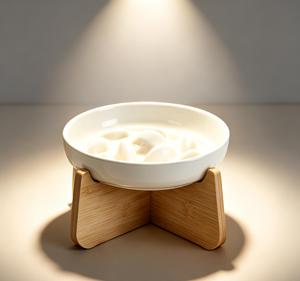 Bulk Luxury Ceramic Pet Food Water Bowl Elevated Stand <b>Cat</b> Slow <b>Feeder</b> Bowl Wholesale - Product Image 1