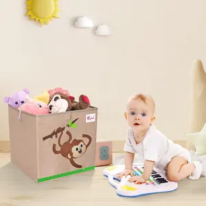 Çok fonksiyonlu büyük kapasiteli çocuk oyuncak saklama kutusu taşınabilir katlanır organizatörler ve eşya kutuları