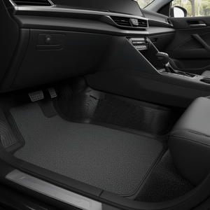 Tappetini per auto per Hyundai Elantra 21-23 per tutte le stagioni in TPE, 4 pezzi, neri con motivo geometrico - Product Image 2