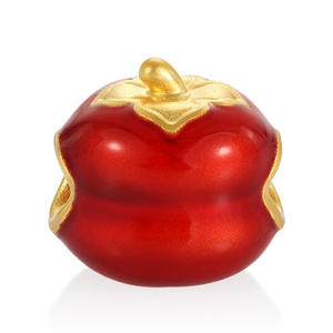 Joyería de estilo chino de nuevo diseño, de 24 quilates oro puro, pulsera con forma de caqui de oro ligeramente duro, joyería de oro de gama alta con cuentas - Product Image 3