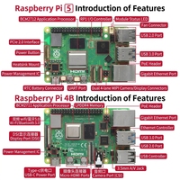 Raspberry Pi Pi5, Placa de Desarrollo Raspberry Pi Pi4, 1/2/4/8/16GB Opcionales, Original Oficial, Kit de Programación Python para IA