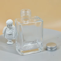Pequeño 200ml 280ml Tapa de rosca Bebidas cuadradas Botellas de vidrio Botella de cerveza de champán transparente vacía para batidos de jugo Licor de soda